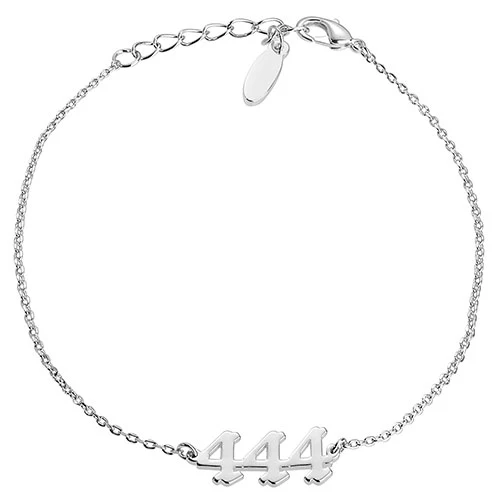 Sterling Silver Petite Old English Angel Number Bracelet - Image 2