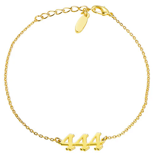 Sterling Silver Petite Old English Angel Number Bracelet - Image 4