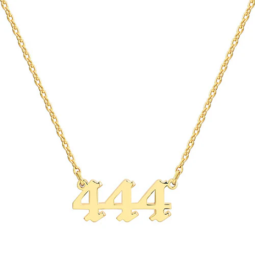 Sterling Silver Petite Old English Angel Number Necklace - Image 4