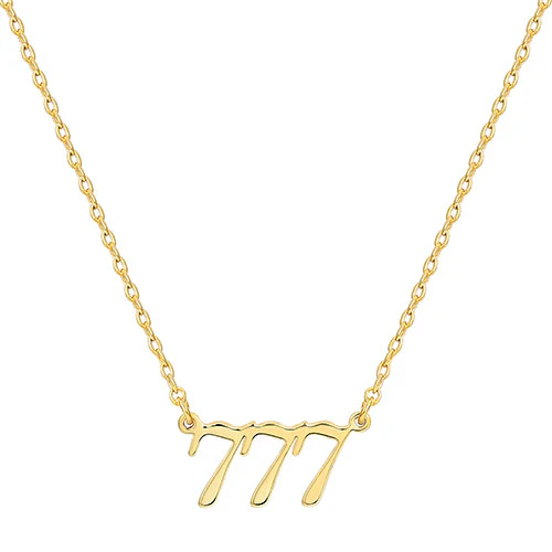 Sterling Silver Petite Script Angel Number Necklace - Image 2
