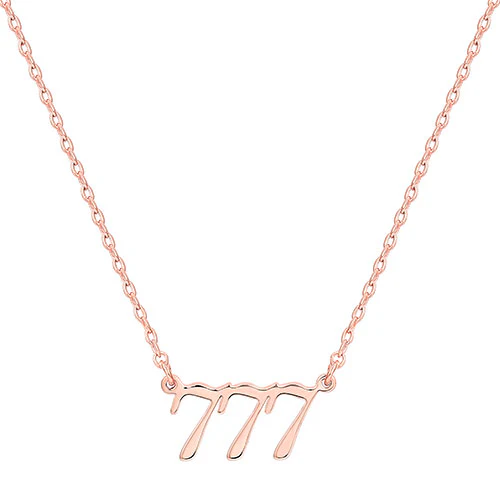 Sterling Silver Petite Script Angel Number Necklace - Image 6