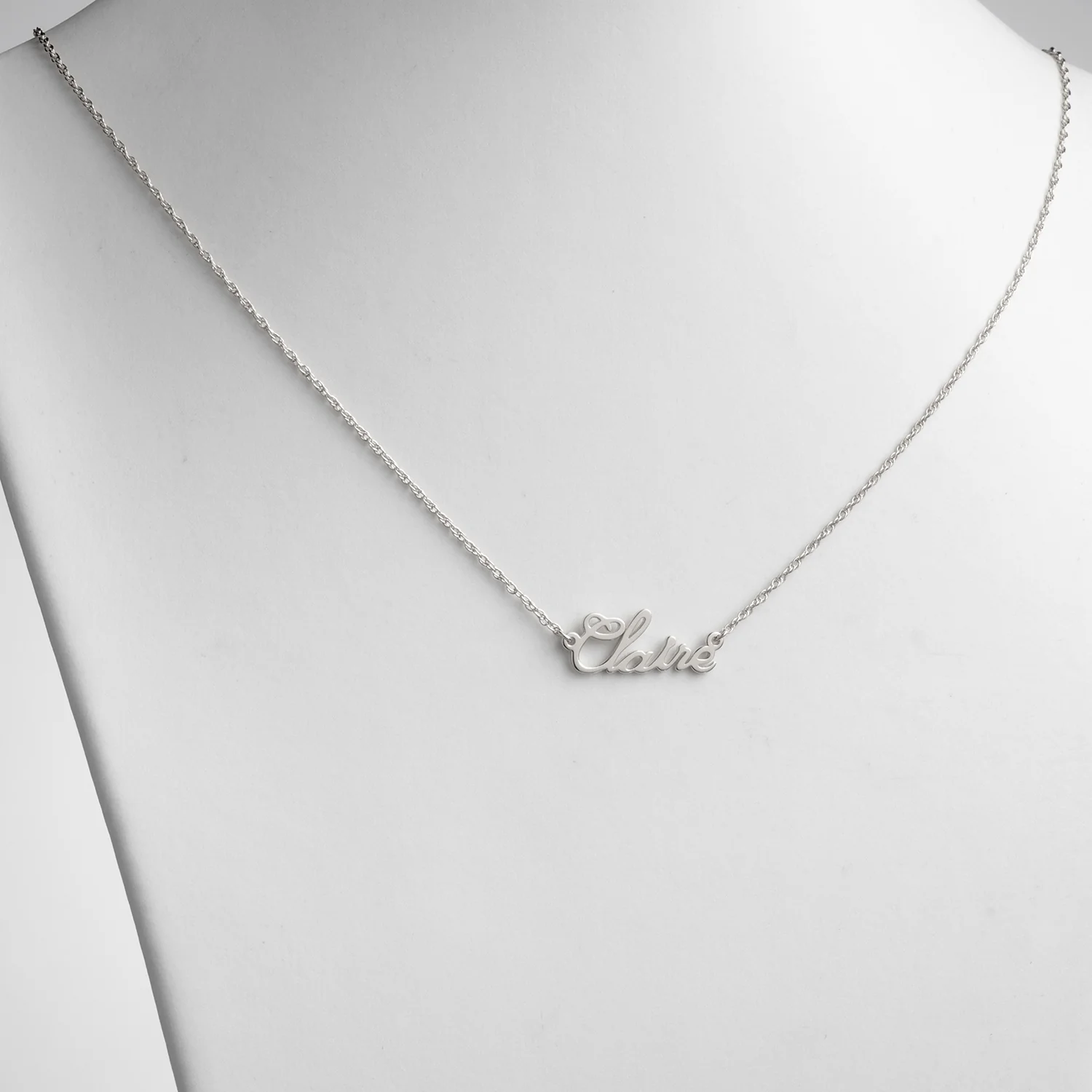 Sterling Silver Petite Script Name Necklace - Image 2