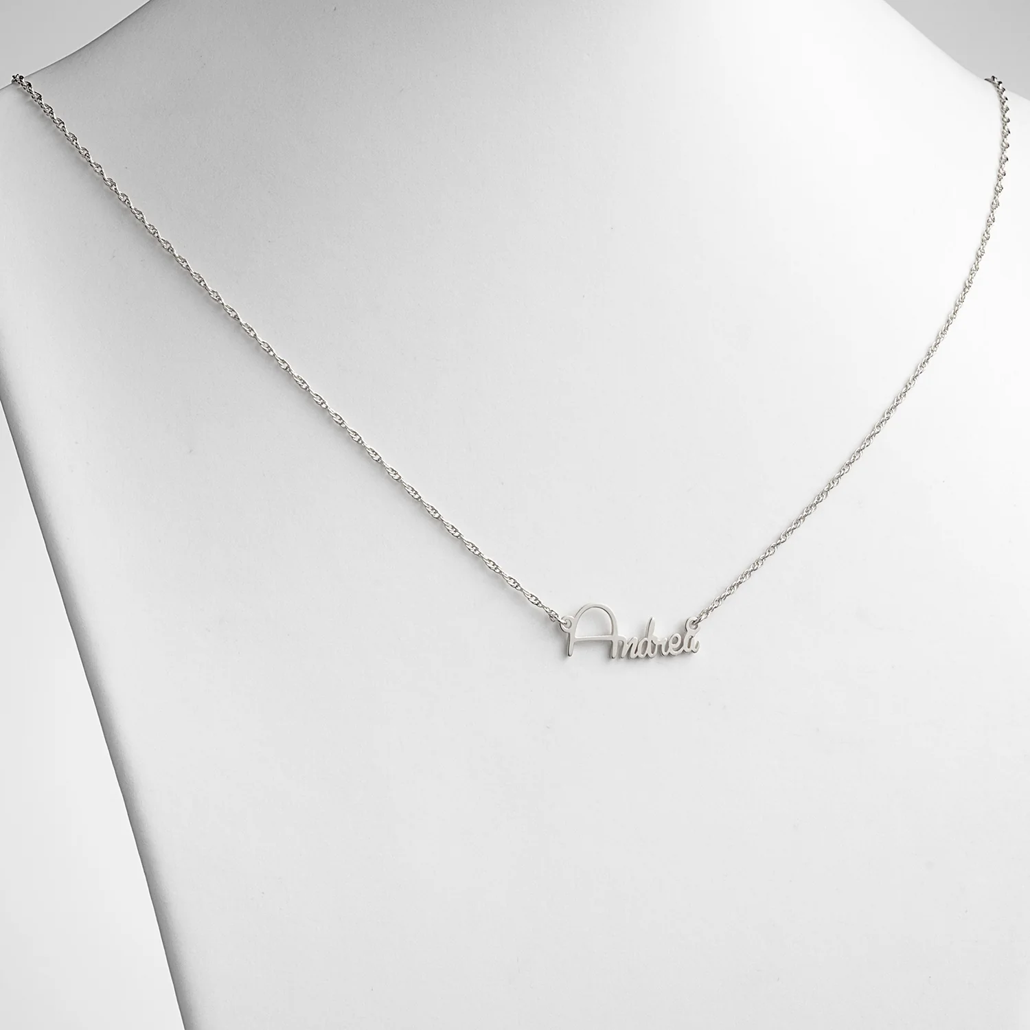 Sterling Silver Petite Script Name Necklace - Image 2