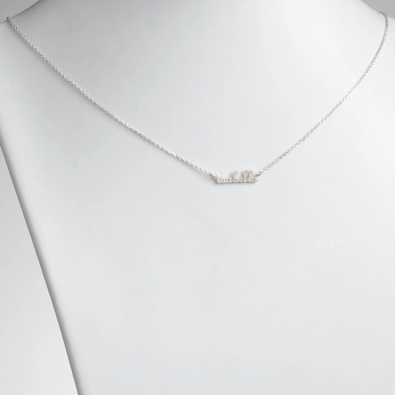 Sterling Silver Petite Script Name Necklace - Image 2