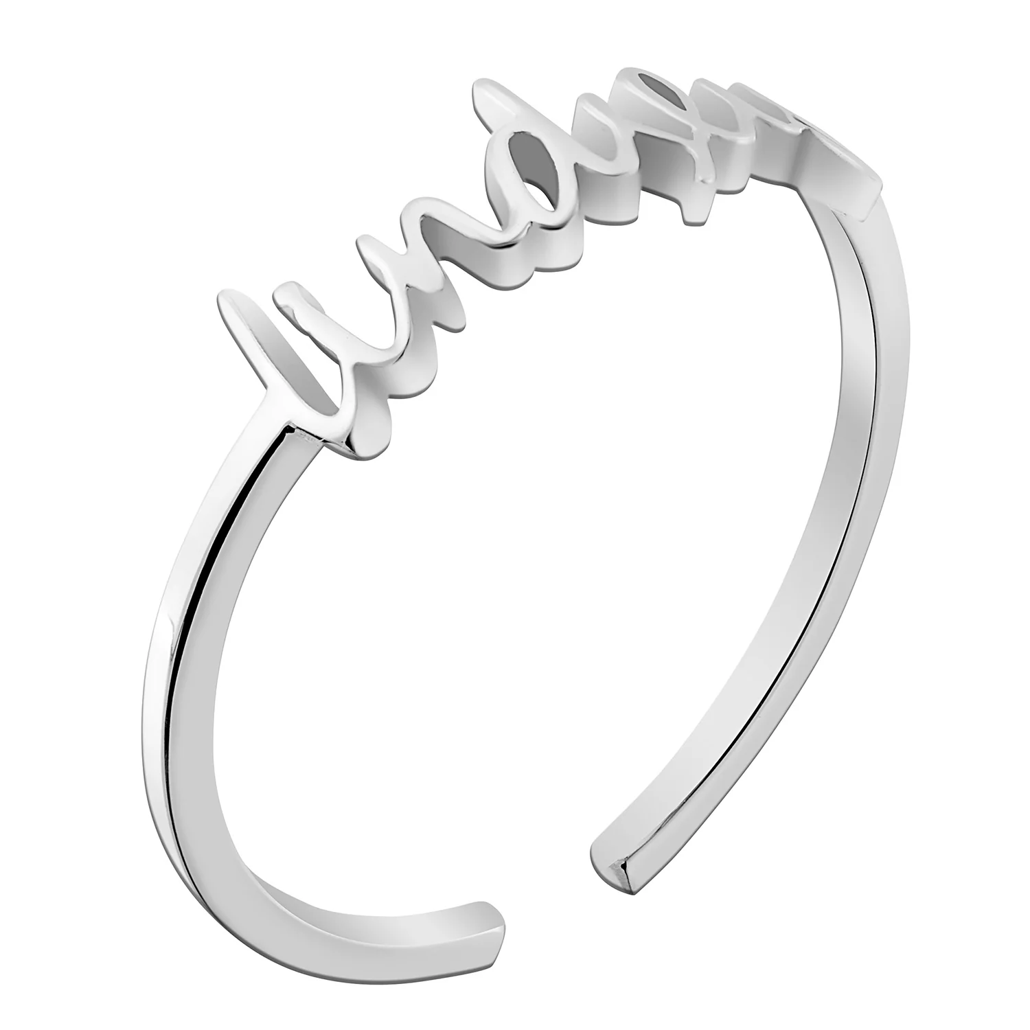 Sterling Silver Petite Script Name Ring - Image 2