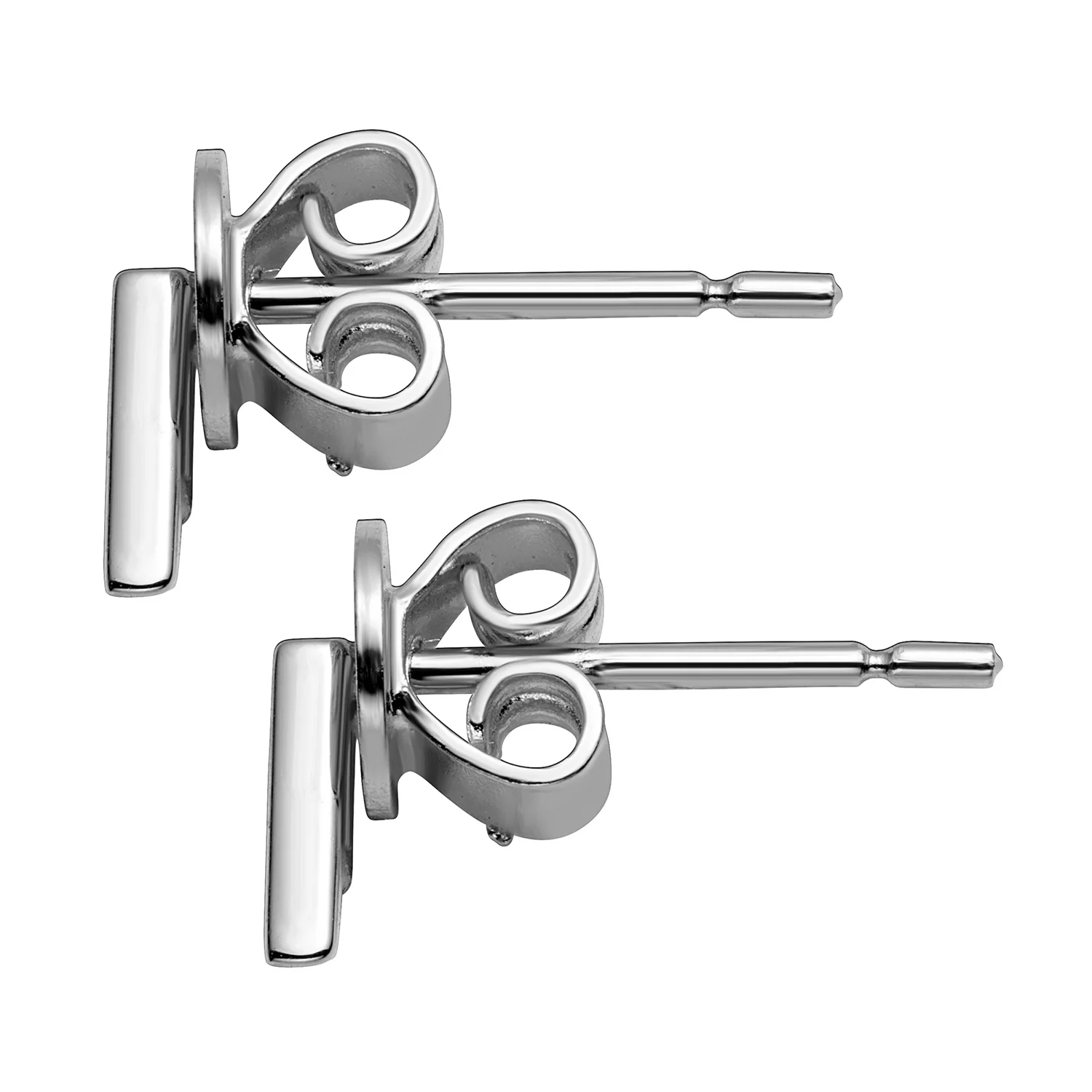 Sterling Silver Petite Uppercase Initial Earring - Image 2