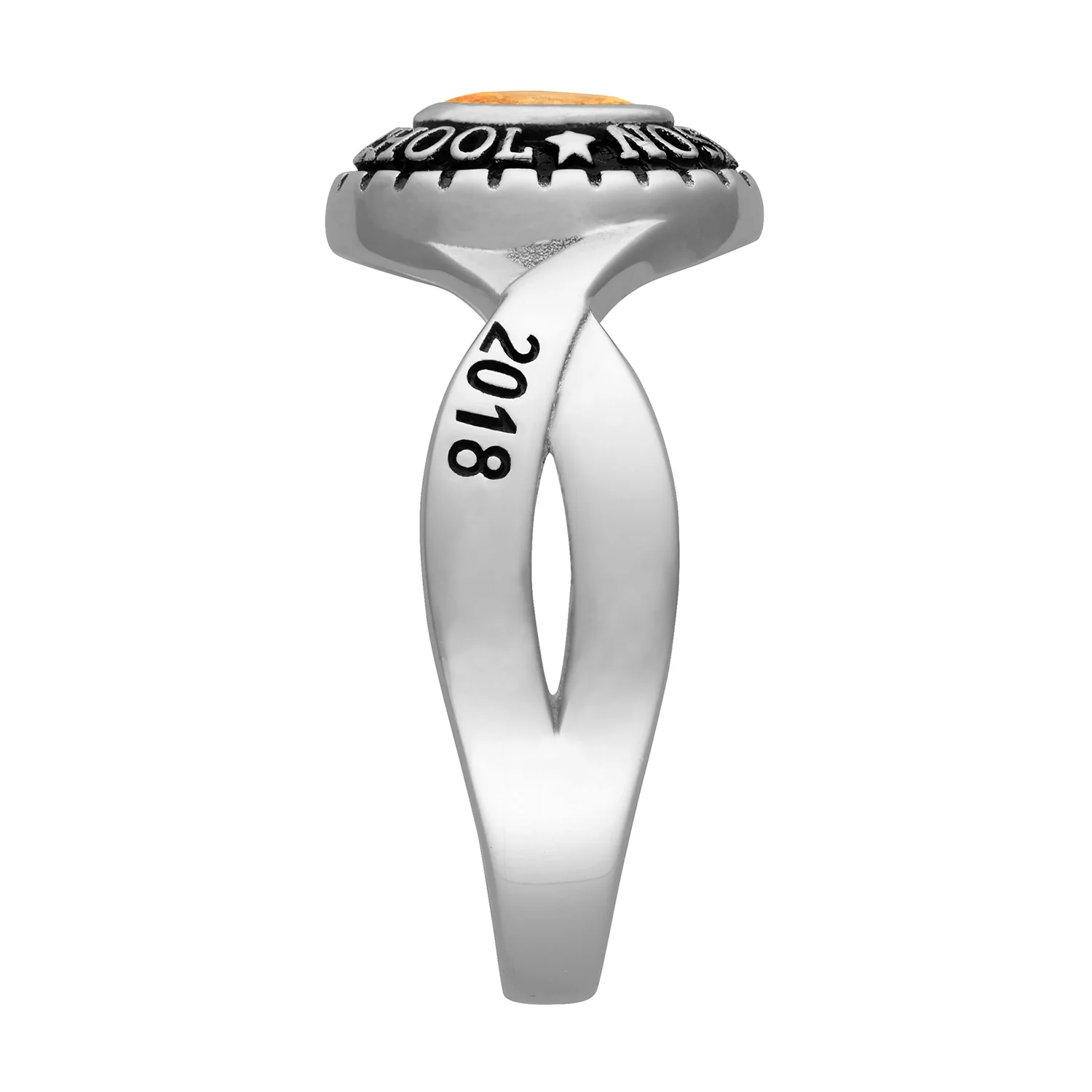 Sterling Silver Rhodium-Plated Traditional Braided Ladies Class Ring - Image 3