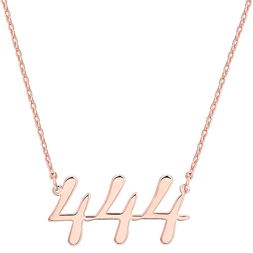 Sterling Silver Script Angel Number Necklace - Image 6