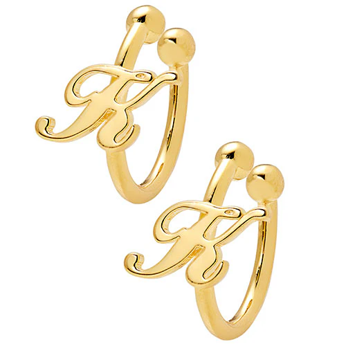 Sterling Silver Script Initials Ear Cuffs - Image 4