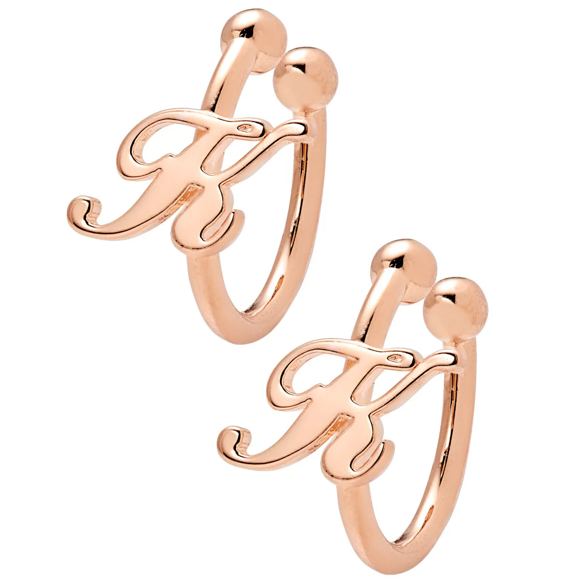 Sterling Silver Script Initials Ear Cuffs - Image 6