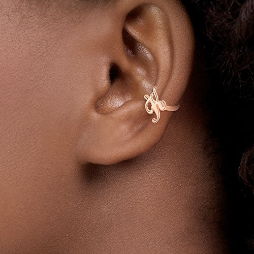 Sterling Silver Script Initials Ear Cuffs - Image 7