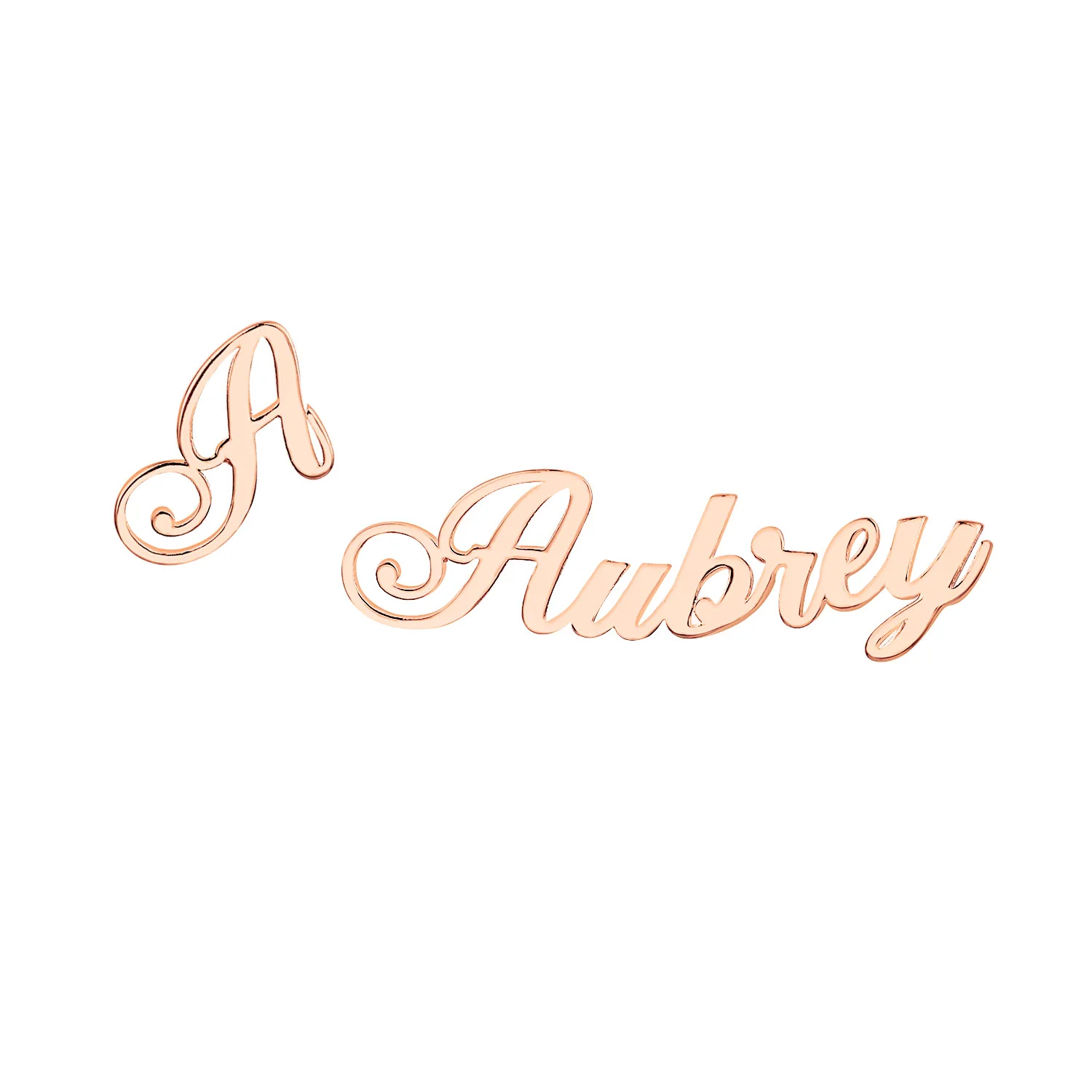 Sterling Silver Script Name and Initial Mixed Pair Earrings - Image 6