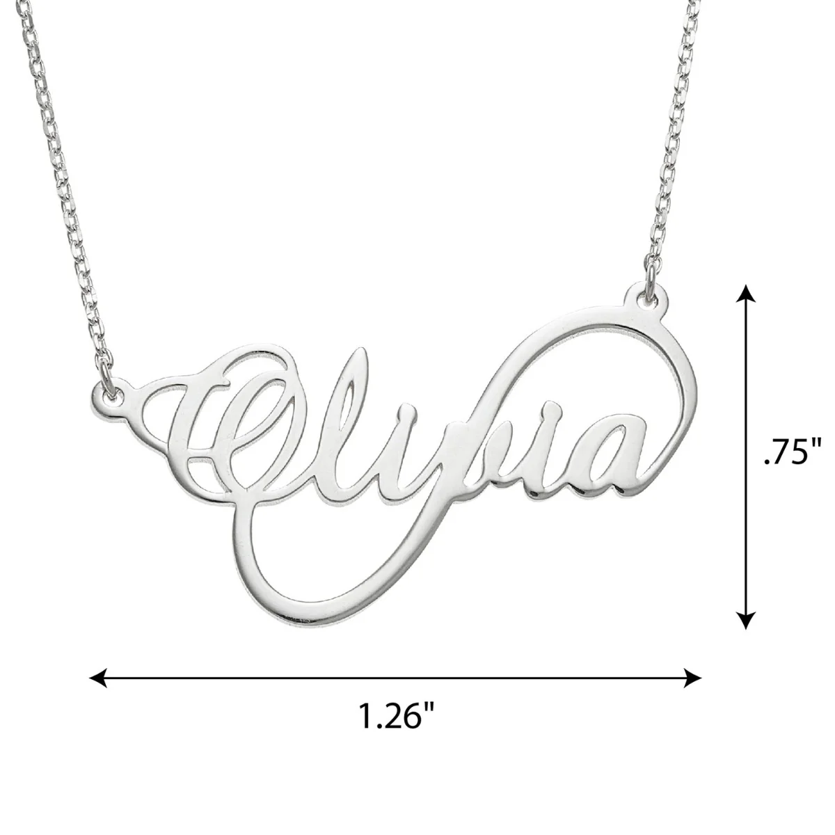 Sterling Silver Script Name Infinity Necklace - Image 4
