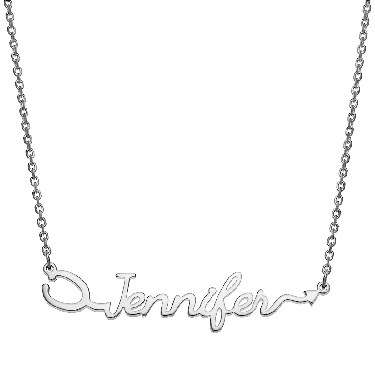 Sterling Silver Script Name with Stethoscope Necklace