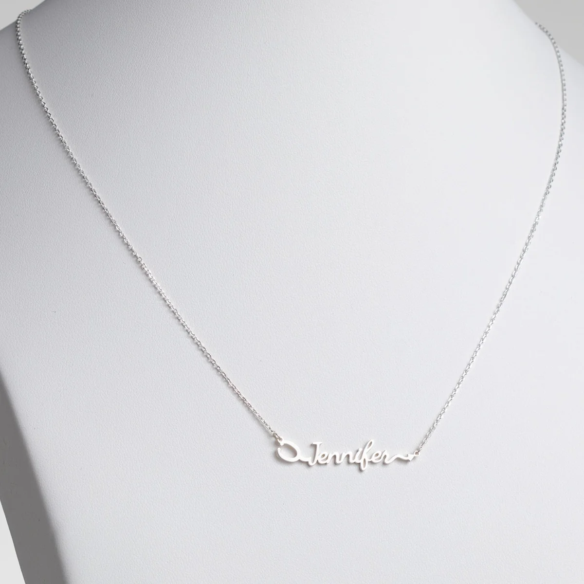 Sterling Silver Script Name with Stethoscope Necklace - Image 2