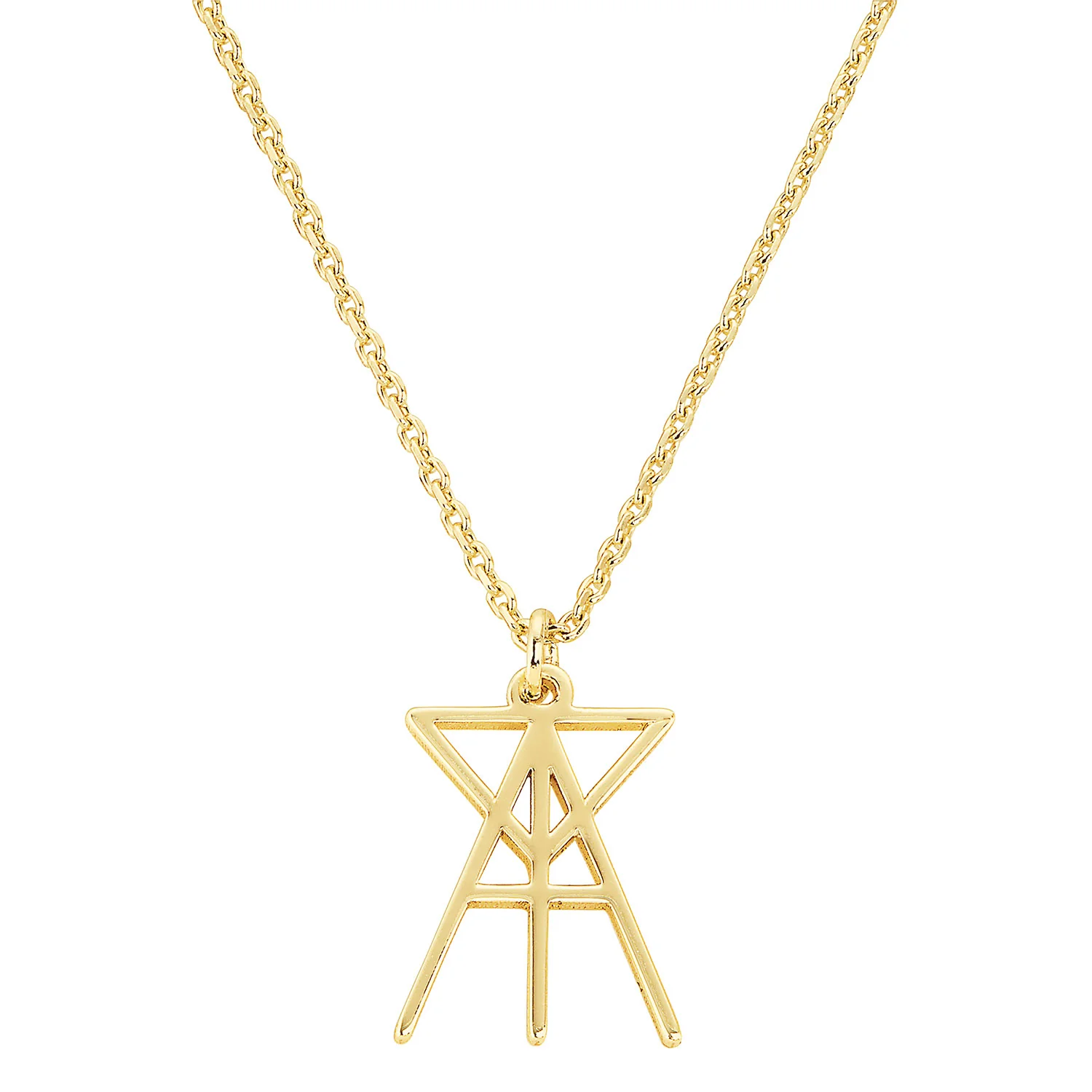Sterling Silver Stacked Initials Logo Pendant Necklace - Image 4