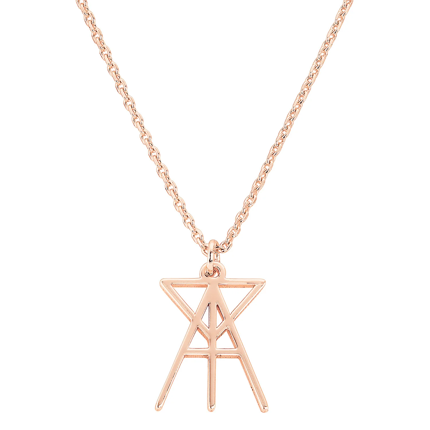 Sterling Silver Stacked Initials Logo Pendant Necklace - Image 5
