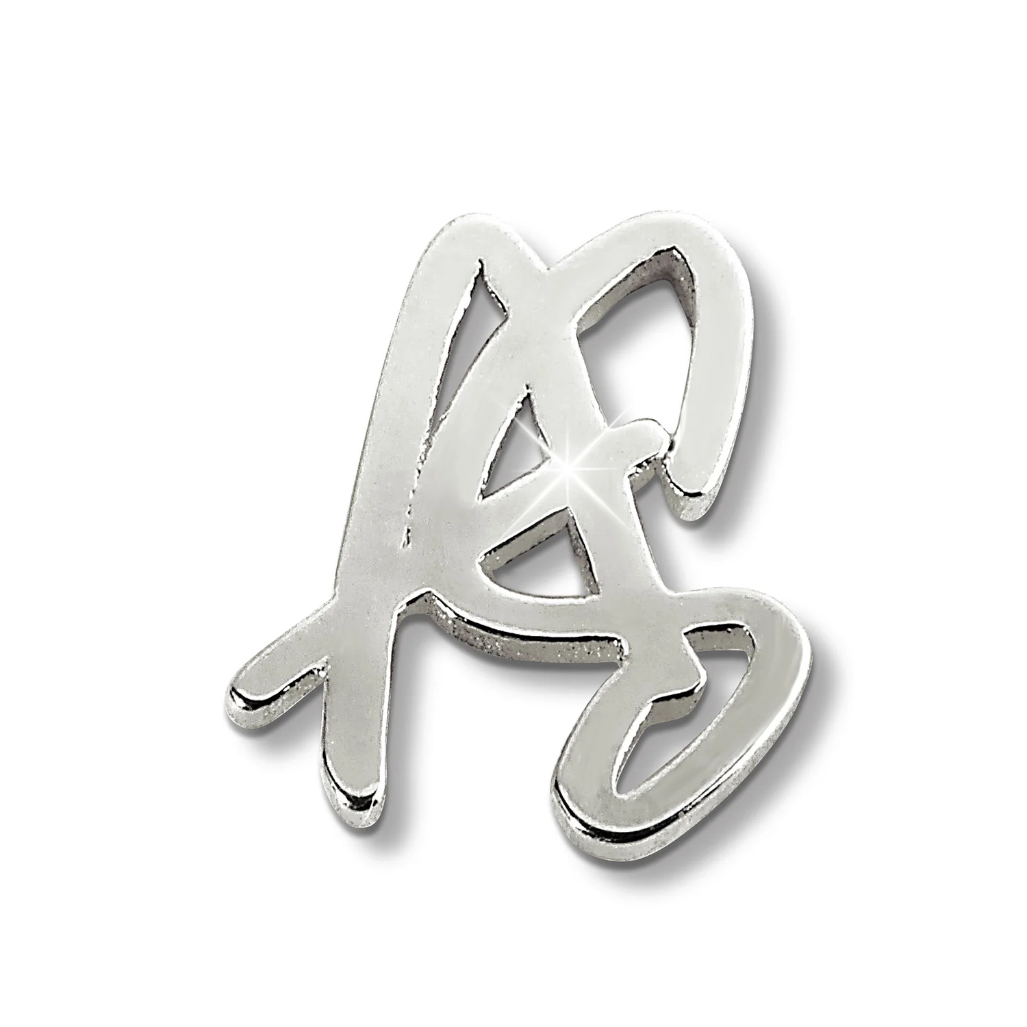 Sterling Silver Stacked Script Initials Earring - Image 2