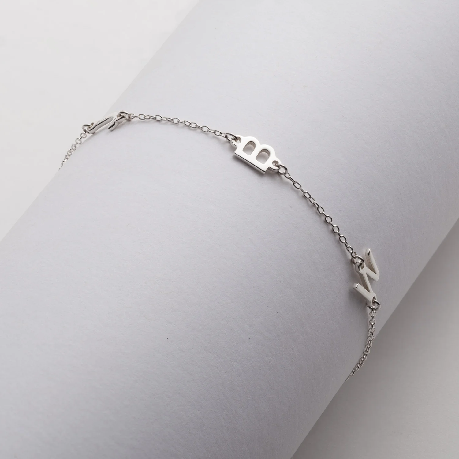 Sterling Silver Station 3-Initial Bracelet - Image 2