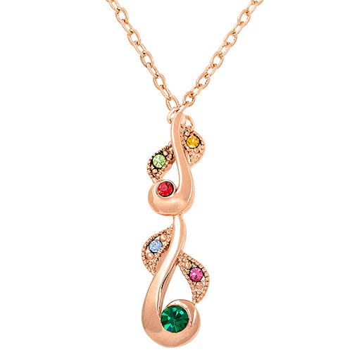 Sterling Silver Swirl Birthstone Necklace - Image 6