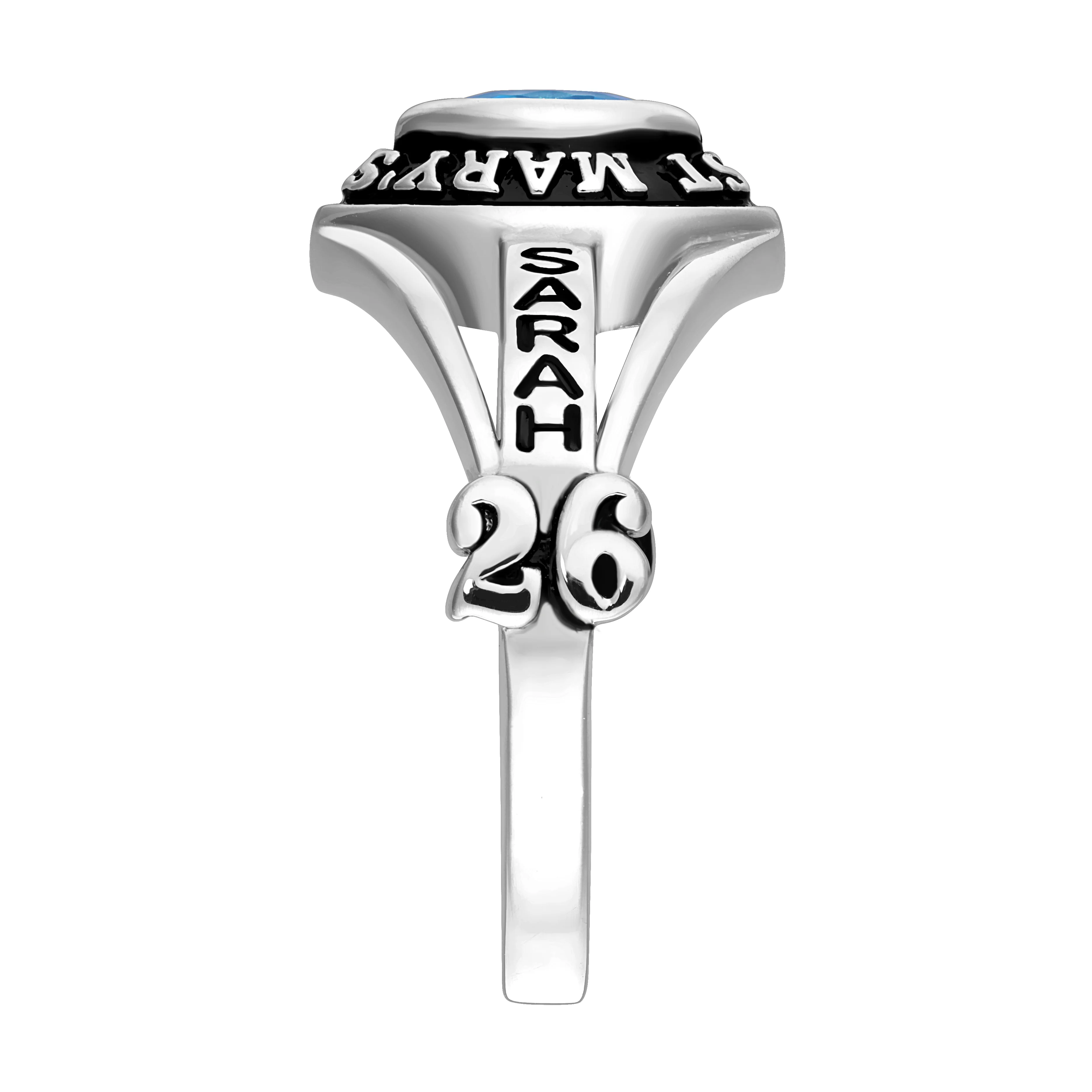 Sterling Silver Traditional Marquise Ladies Class Ring - Image 2