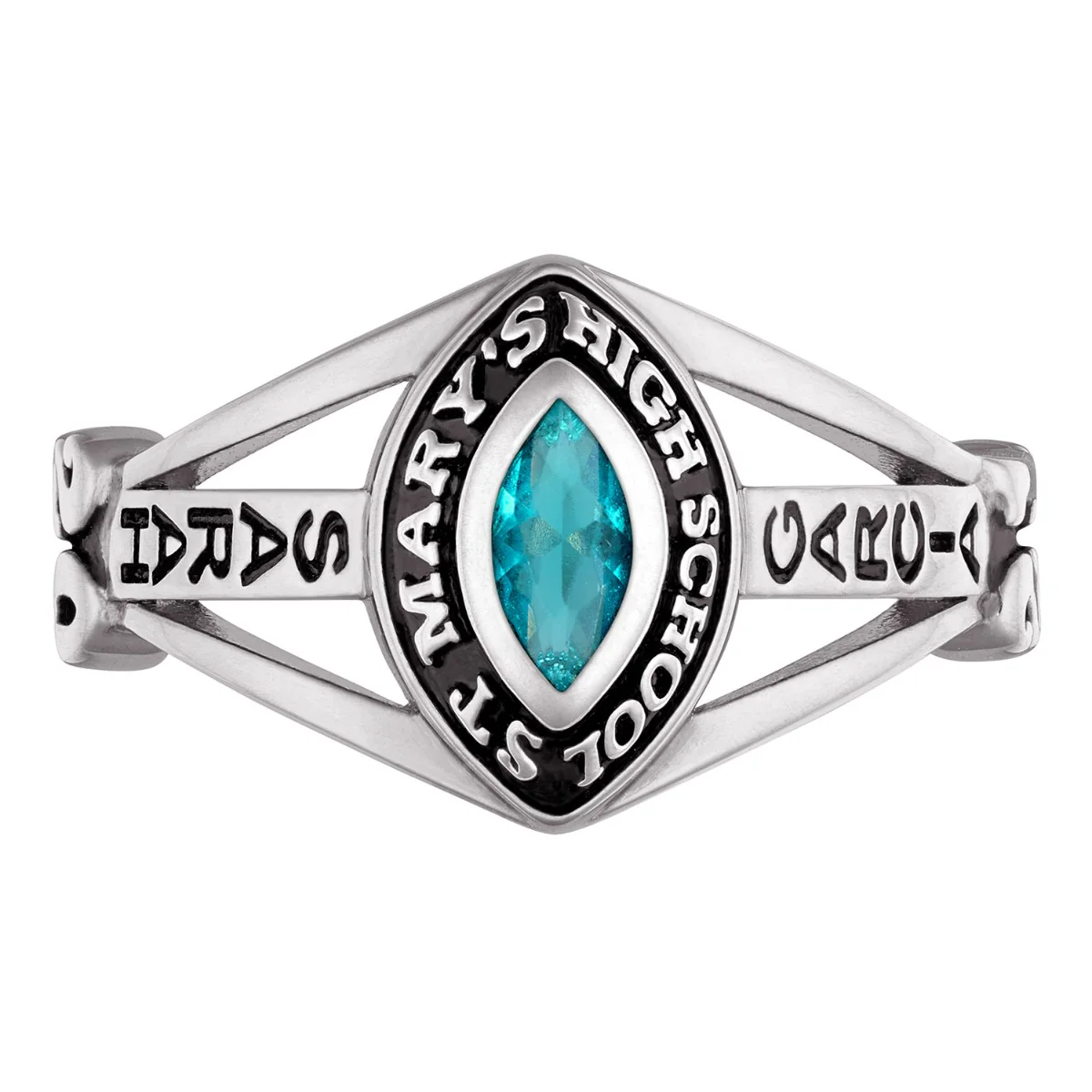 Sterling Silver Traditional Marquise Ladies Class Ring - Image 3