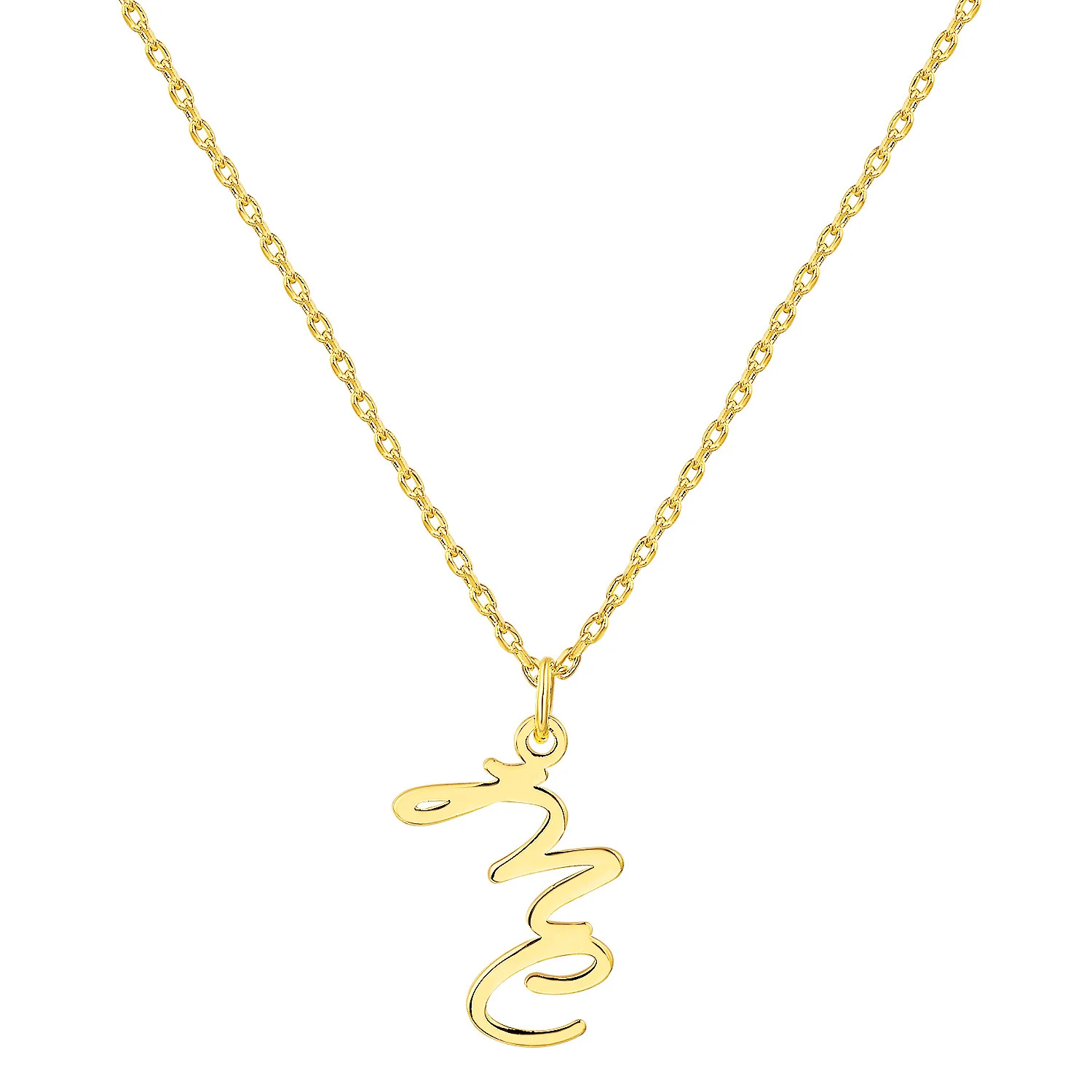 Sterling Silver Vertical Double Initial Pendant Necklace - Image 4