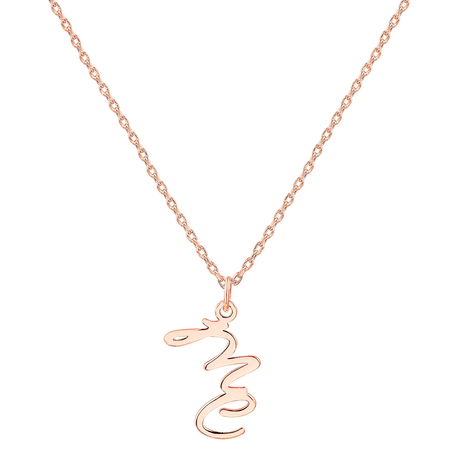 Sterling Silver Vertical Double Initial Pendant Necklace - Image 5