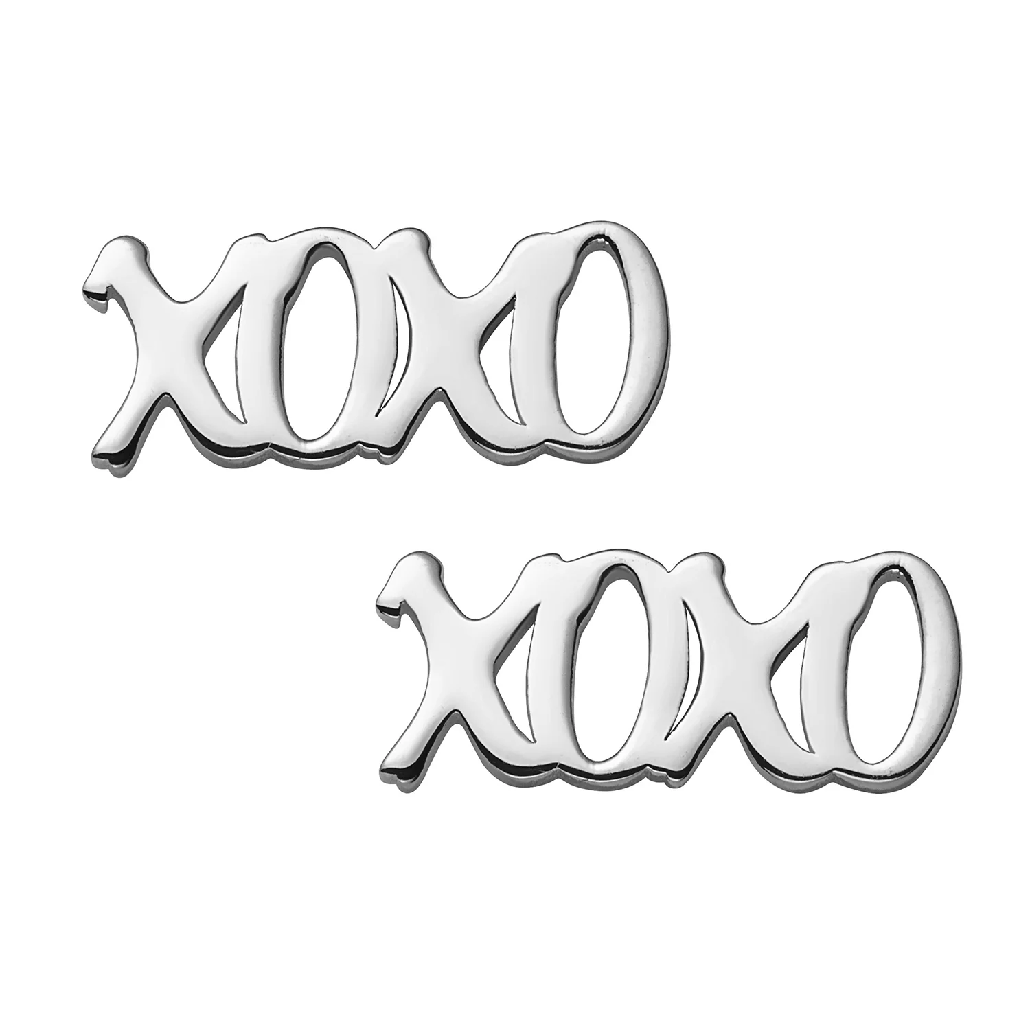 Sterling Silver XOXO Button Earrings