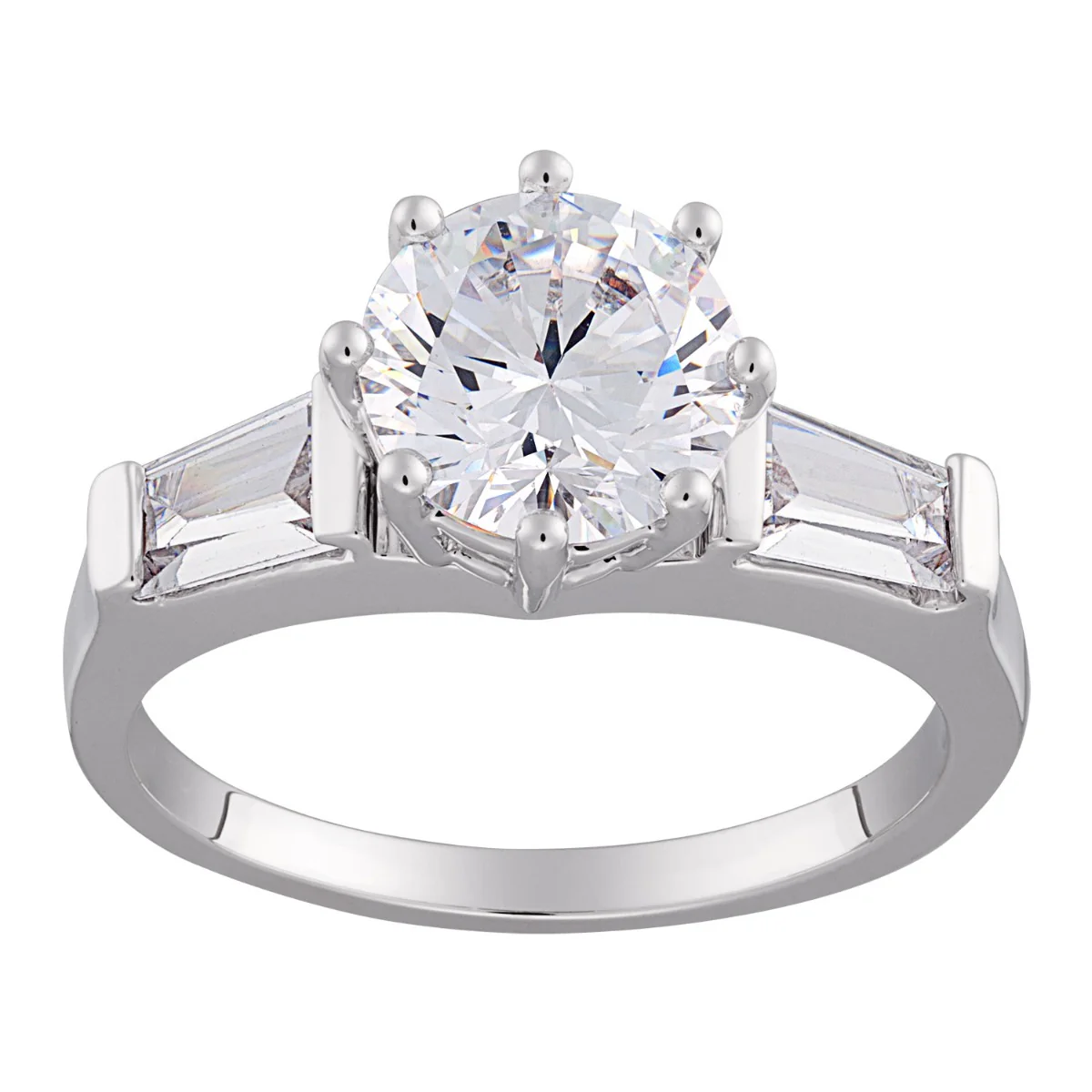 Styleshifter Round and Baguette CZ Jeweltone Ring - Image 2