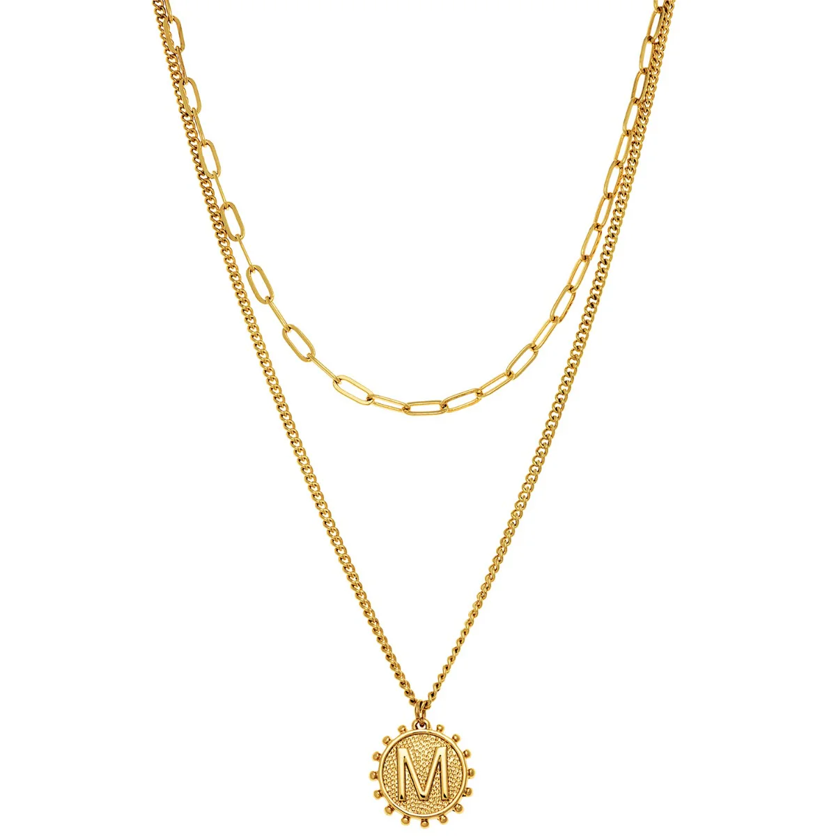 Sun Pendant Layered Chocker Necklace Gold Plated