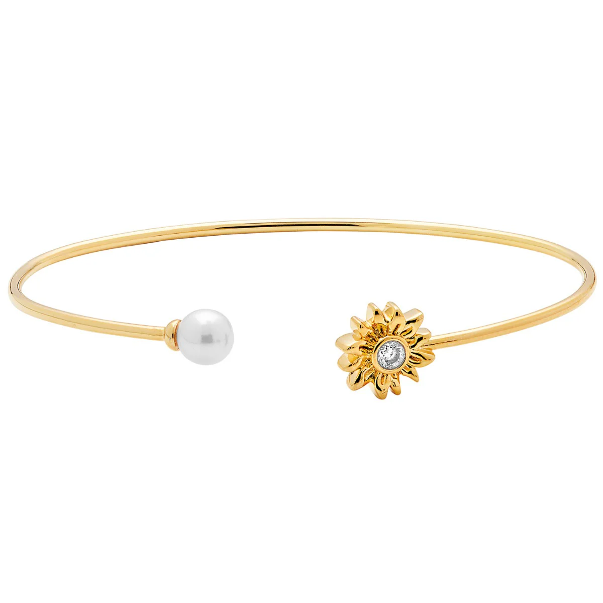 Sunflower Birthstone with Pearl Flexible Bracelet - Image 4