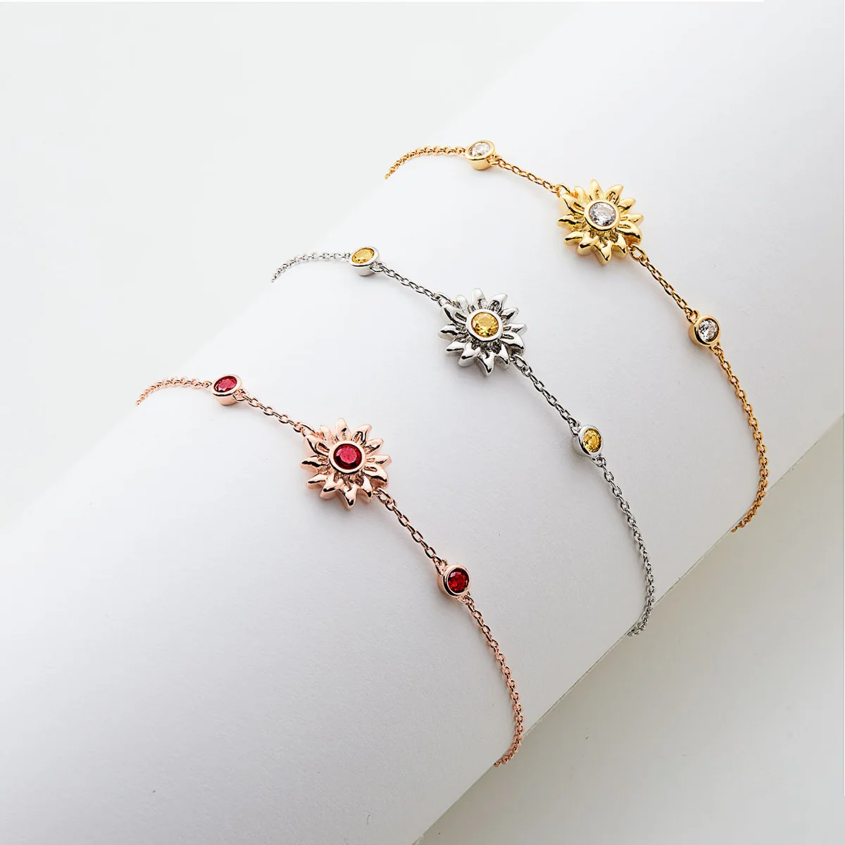 Sunflower Station Birthstone Adjustable Bracelet