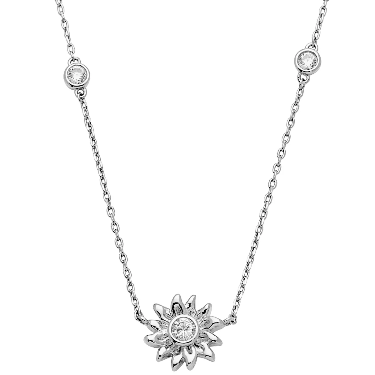 Sunflower Station Necklace with Birthstones - Image 2