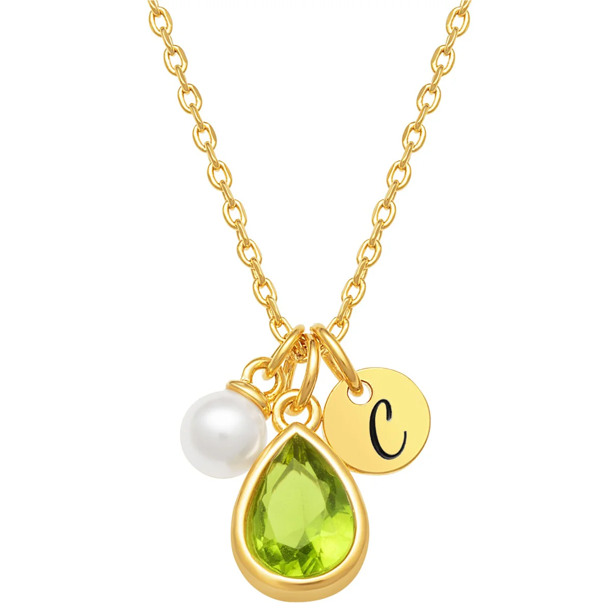 Pearl Teardrop Birthstone Necklace - Image 3