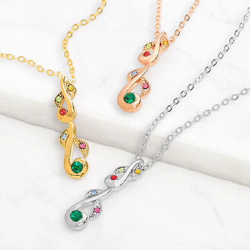 Swirl Birthstone Necklace