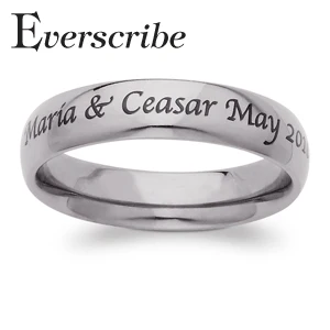 Titanium Top-Engraved Classic Wedding Band