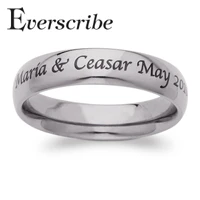 Titanium Top-Engraved Classic Wedding Band - Image 2