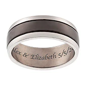 Titanium Two-Tone Polished Engraved Message Band - Image 2