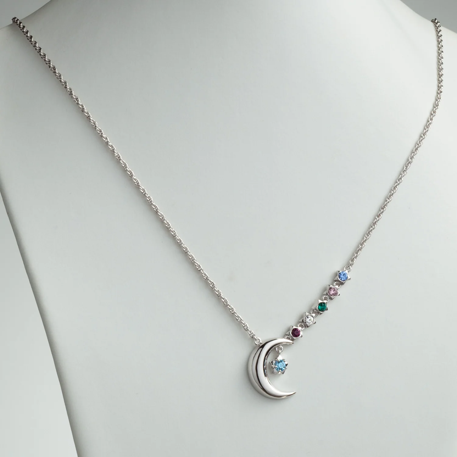 To the Moon & Back Family Birthstone Pendant - Image 2