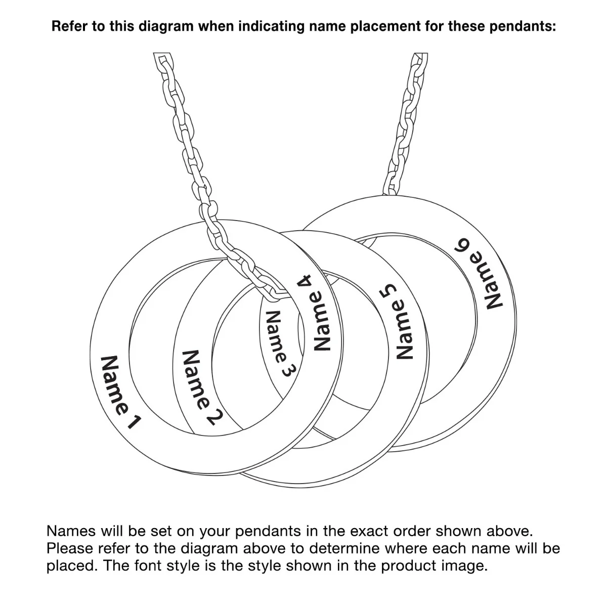 Tricolor Engraved Open Discs Cluster Necklace - Image 5