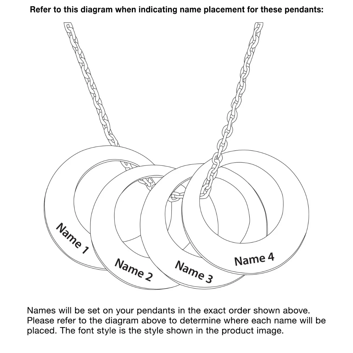 Tricolor Engraved Tapered Open Discs Cluster Necklace - Image 5