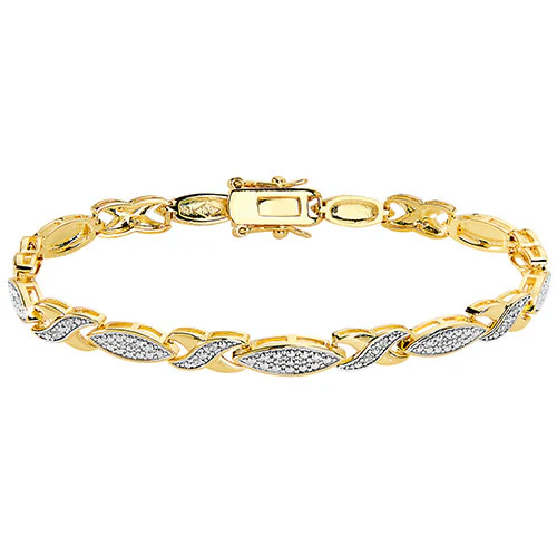 Two-Tone Genuine Diamond Accent X Bracelet - 7.25"