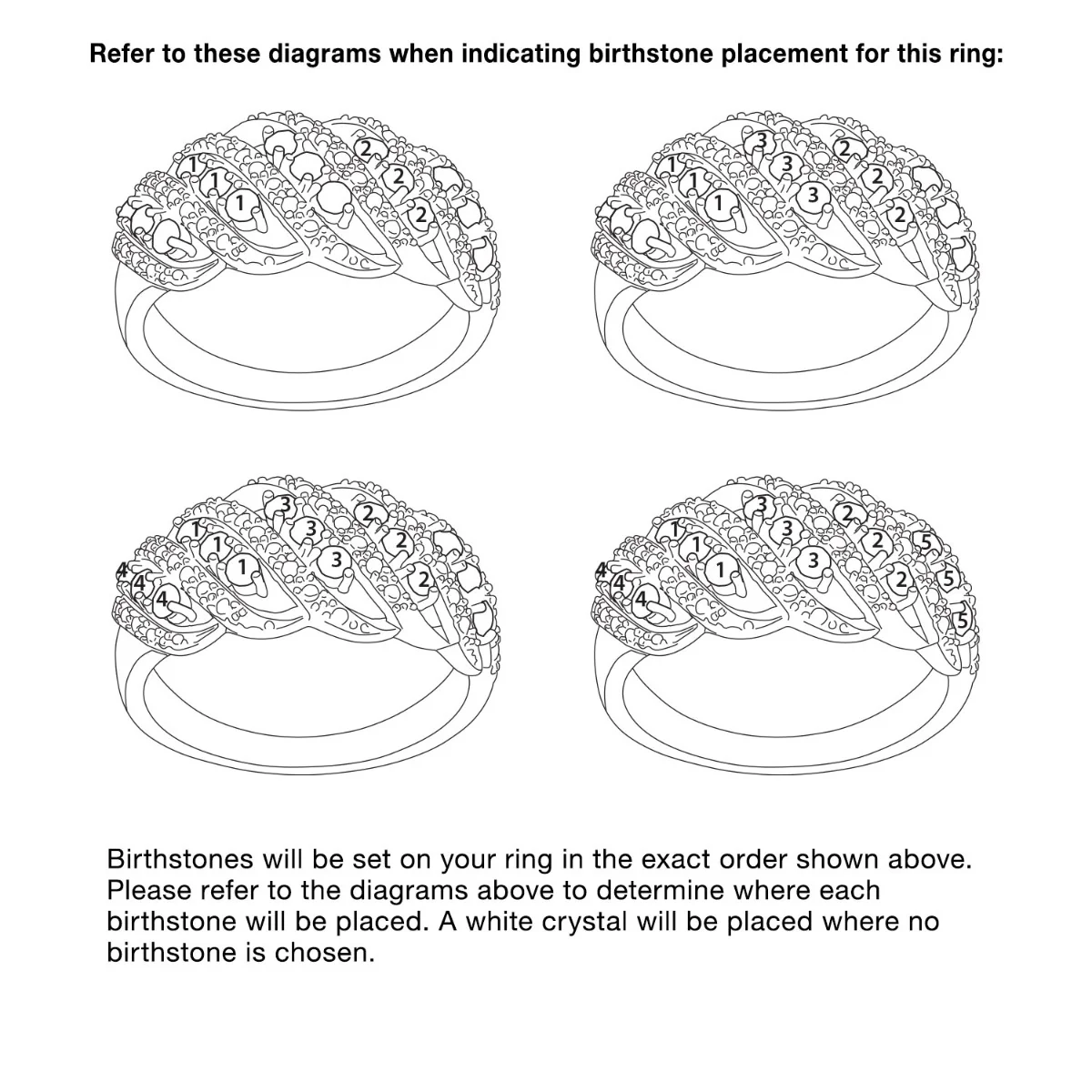 Two-tone Family Birthstone Swirl with Diamond Accent Ring - Image 4