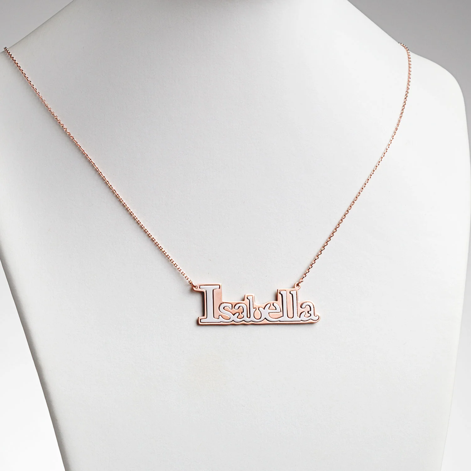 Two-tone Sterling Silver Name Necklace - Image 2