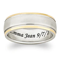 Two-Tone Titanium Engraved Wedding Band - Image 2