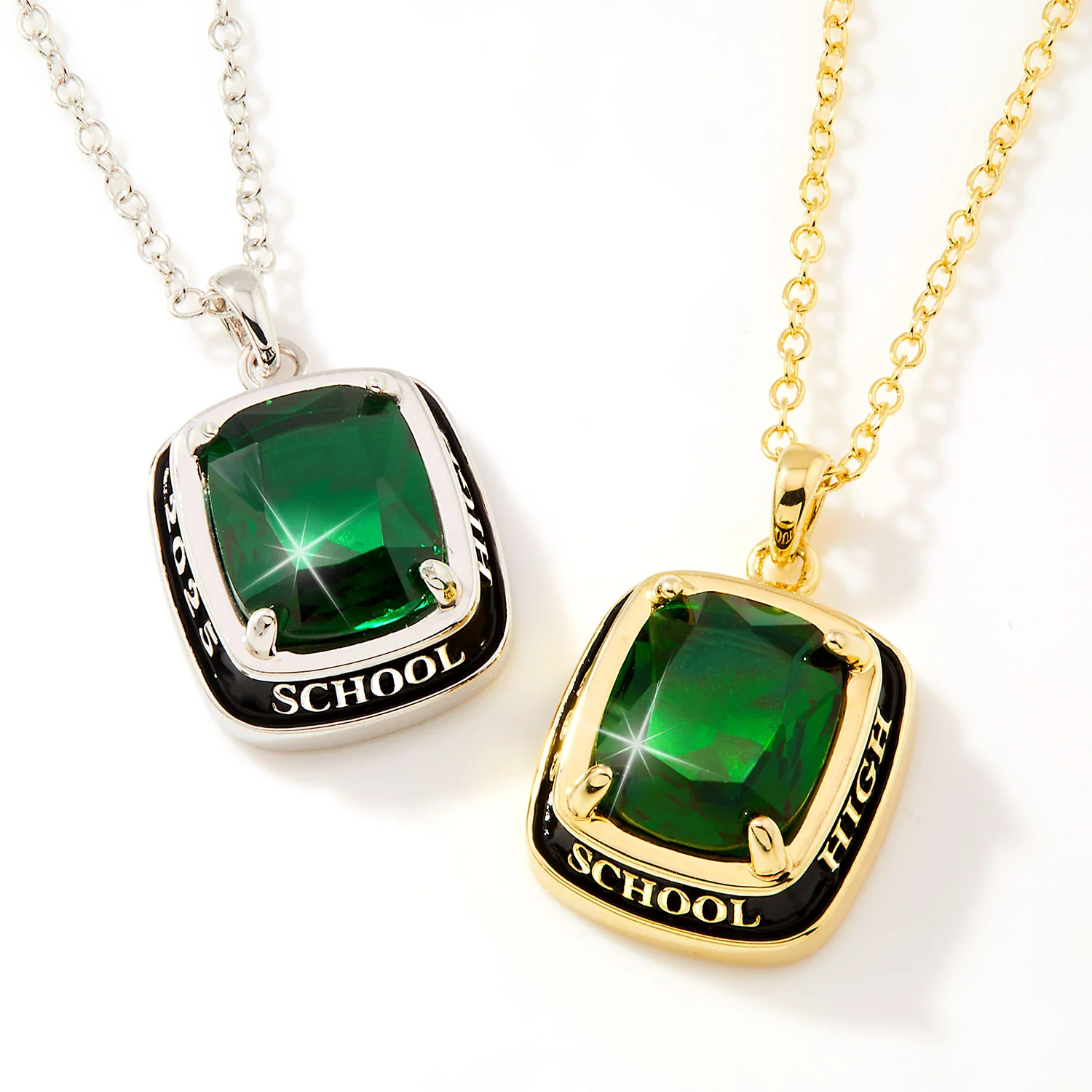 Unisex CELEBRIUM Prong Set  Birthstone Side/Back Personalized Graduation/Class Necklace - Image 2