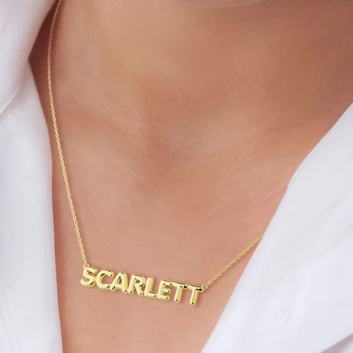Balloon Letters Whimsical Name Necklace - Image 4