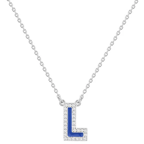 Uppercase Letter with Birth Month Enamel Necklace - Image 2