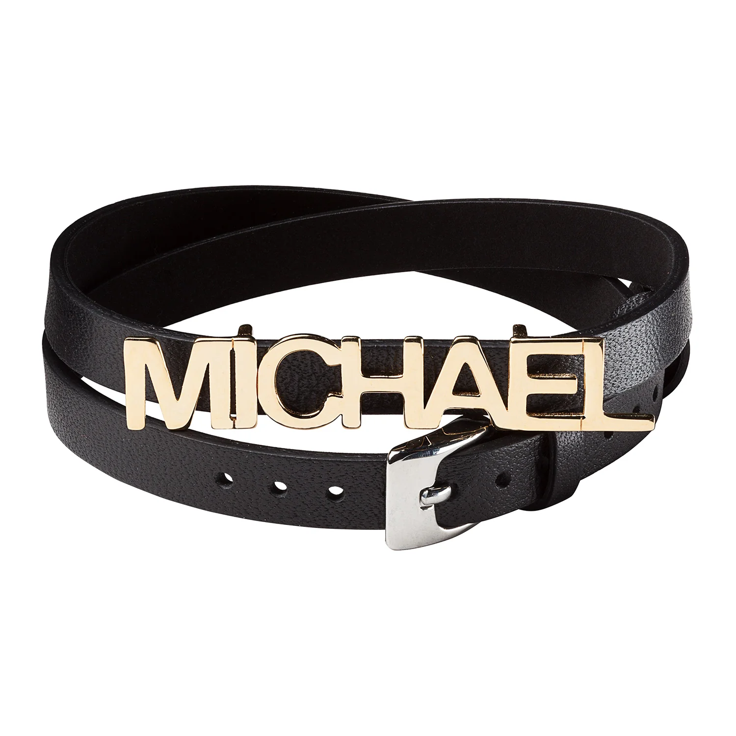 Uppercase Name Leather Wrap Bracelet and Choker - Image 6